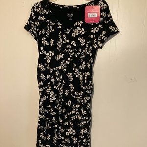 Floral Print Short Sleeve Maternity Dress SZ M